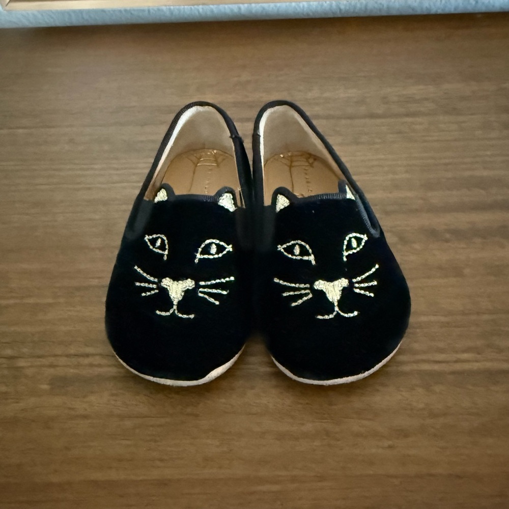 Charlotte Olympia Mini Me Kitty Flats Baby Girl Shoes Size 3